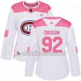 Montreal Canadiens Trikot Jonathan Drouin 92 Adidas 2017-2018 Weiß Pink Fashion Authentic - Dame